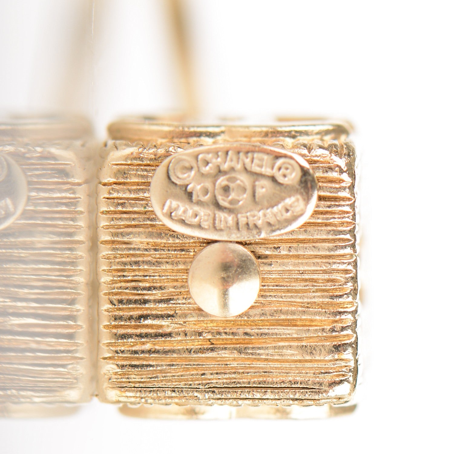 Chanel CC Cube Earrings Gold 4 of 4