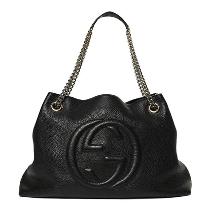 Gucci Pebbled Calfskin Medium Soho Chain Shoulder Bag Black 1 of 11
