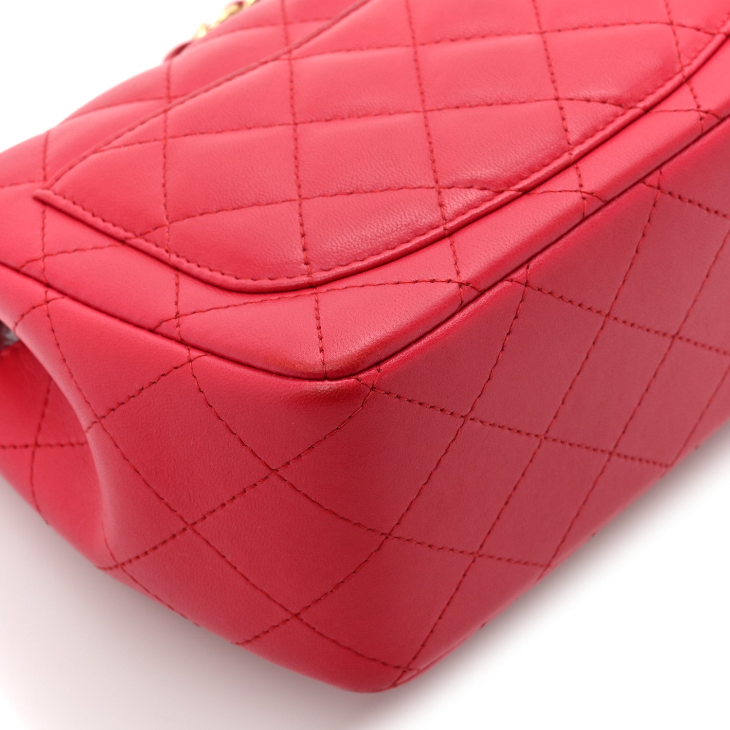 Chanel Lambskin Quilted Mini Square Flap Dark Pink 12 of 14