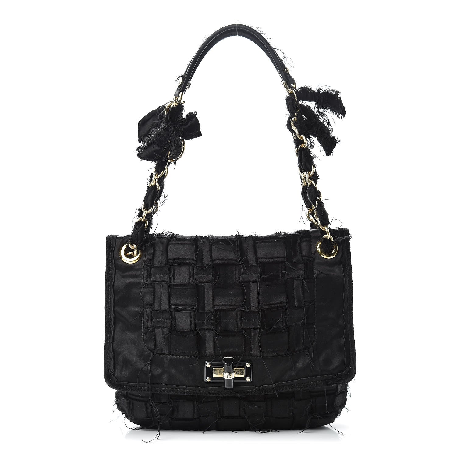 Lanvin Satin Happy Square Shoulder Bag Black 1 of 13