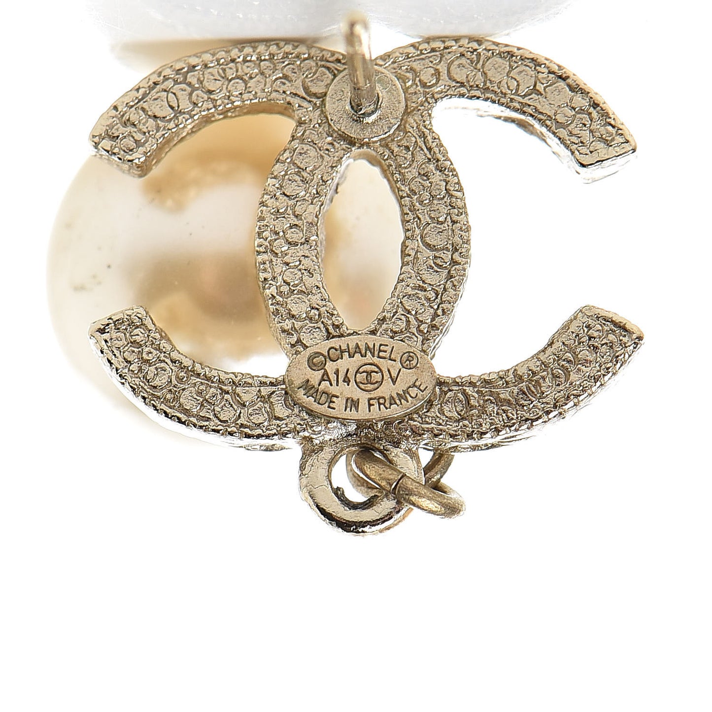 Crystal Pearl CC Drop Earrings Gold