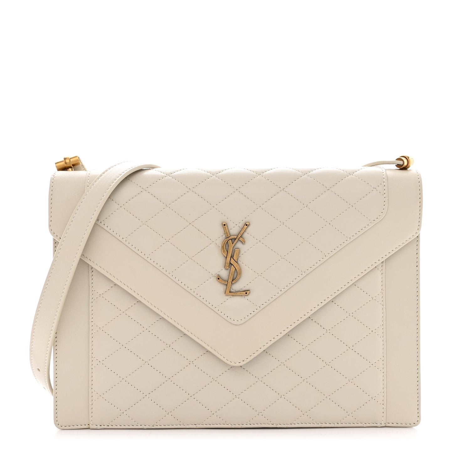 Lambskin Quilted Mini Gaby Satchel Crema Soft