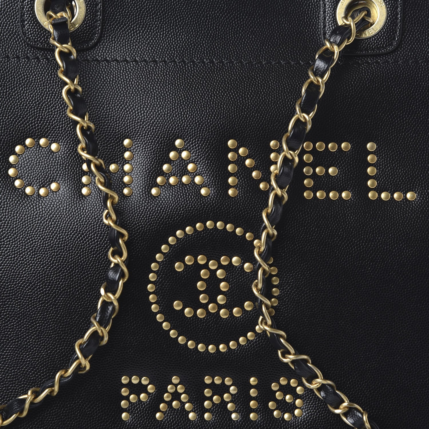 Chanel Caviar Small Studded Deauville Tote Black 11 of 12