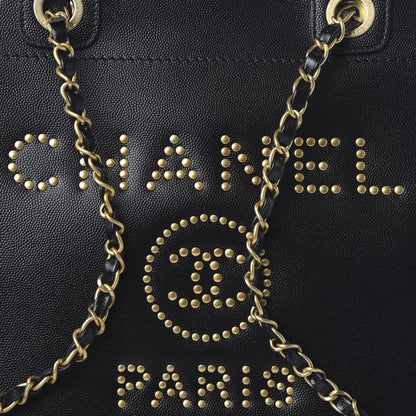 Chanel Caviar Small Studded Deauville Tote Black 11 of 12