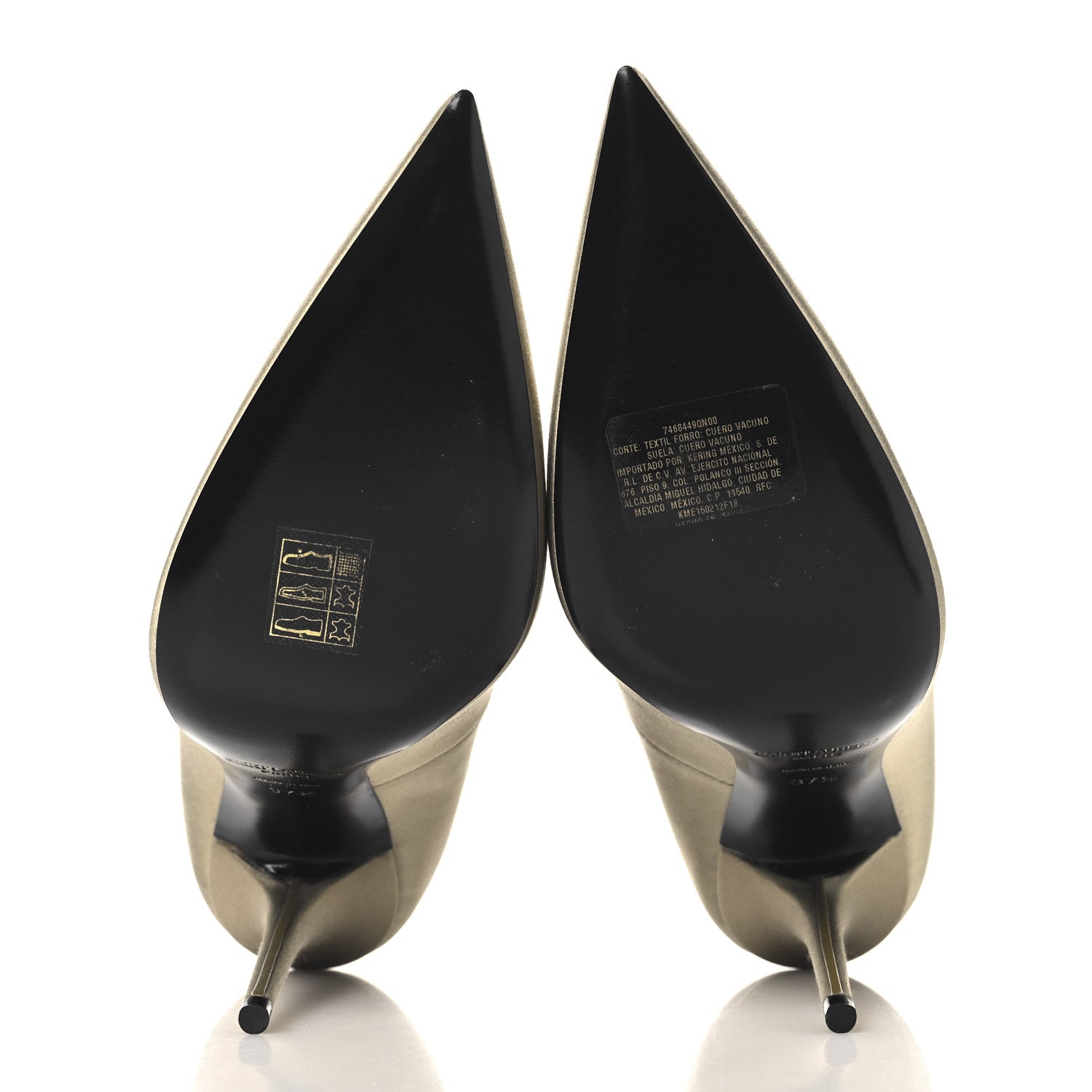 Saint Laurent Crepe Satin Instinct 110 Pumps  37.5 Beige 6 of 11
