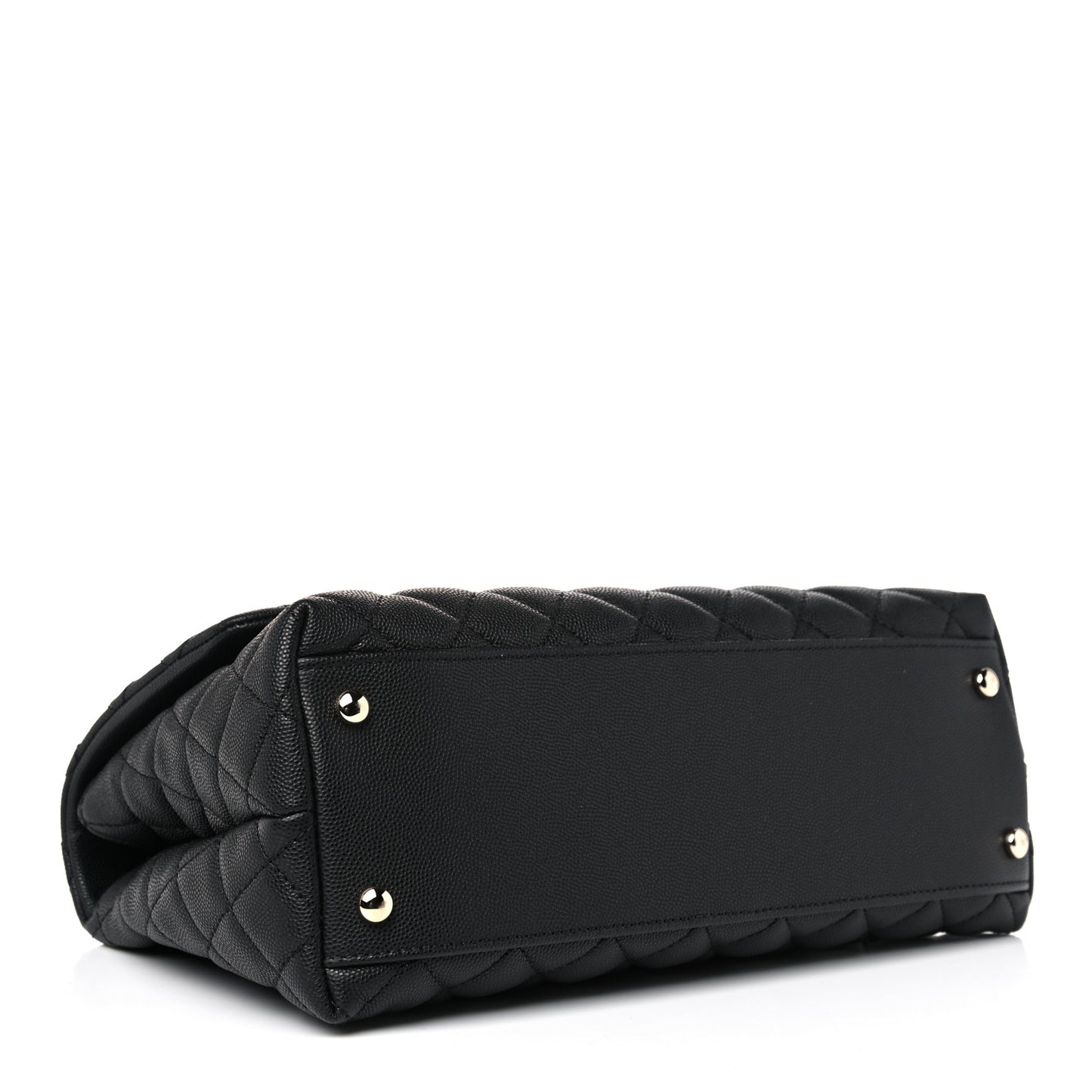 Caviar Quilted Small Coco Handle Flap Black