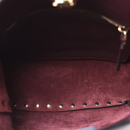 Valentino Garavani Pebbled Calfskin Mini Rockstud Flip-Lock Messenger Bag Rubin 4 of 11