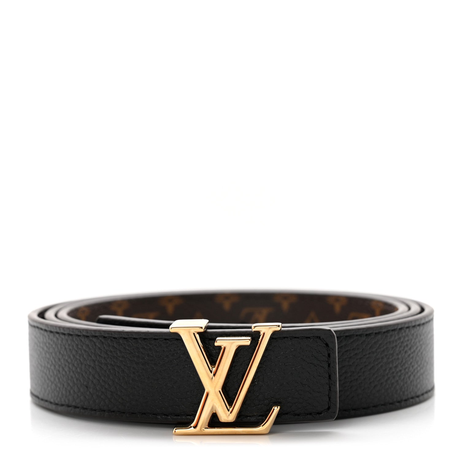 Louis Vuitton Calfskin Monogram 25mm LV Iconic Reversible Belt 95 38 Black 1 of 5