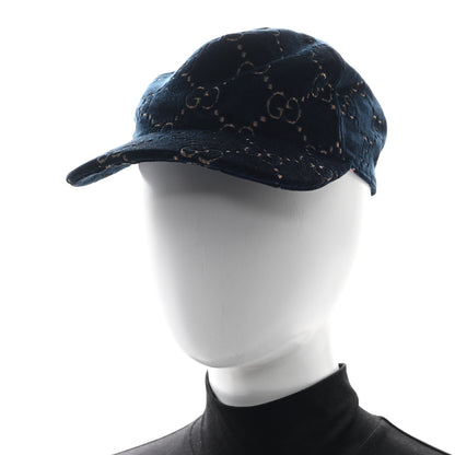 Gucci Velvet GG Monogram Baseball Hat M Blue 2 of 9