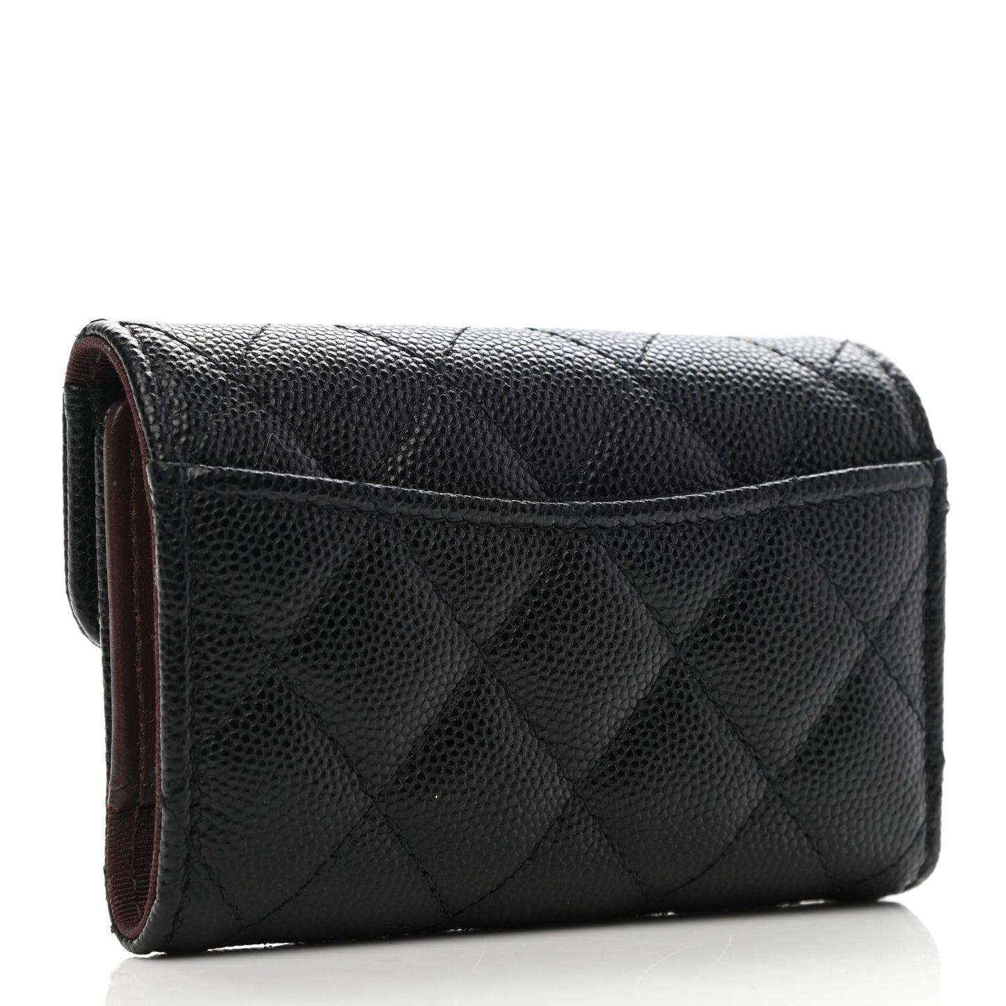 Caviar Quilted Classic 4 Key Holder Wallet Black