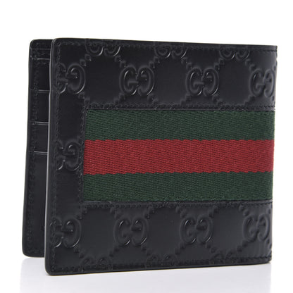 Gucci Guccissima Signature Web New Web Bi-Fold ID Wallet Black 3 of 8