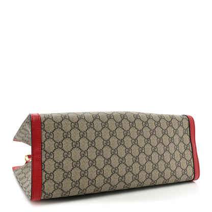 Gucci GG Supreme Monogram Medium Padlock Tote Hibiscus Red 4 of 13