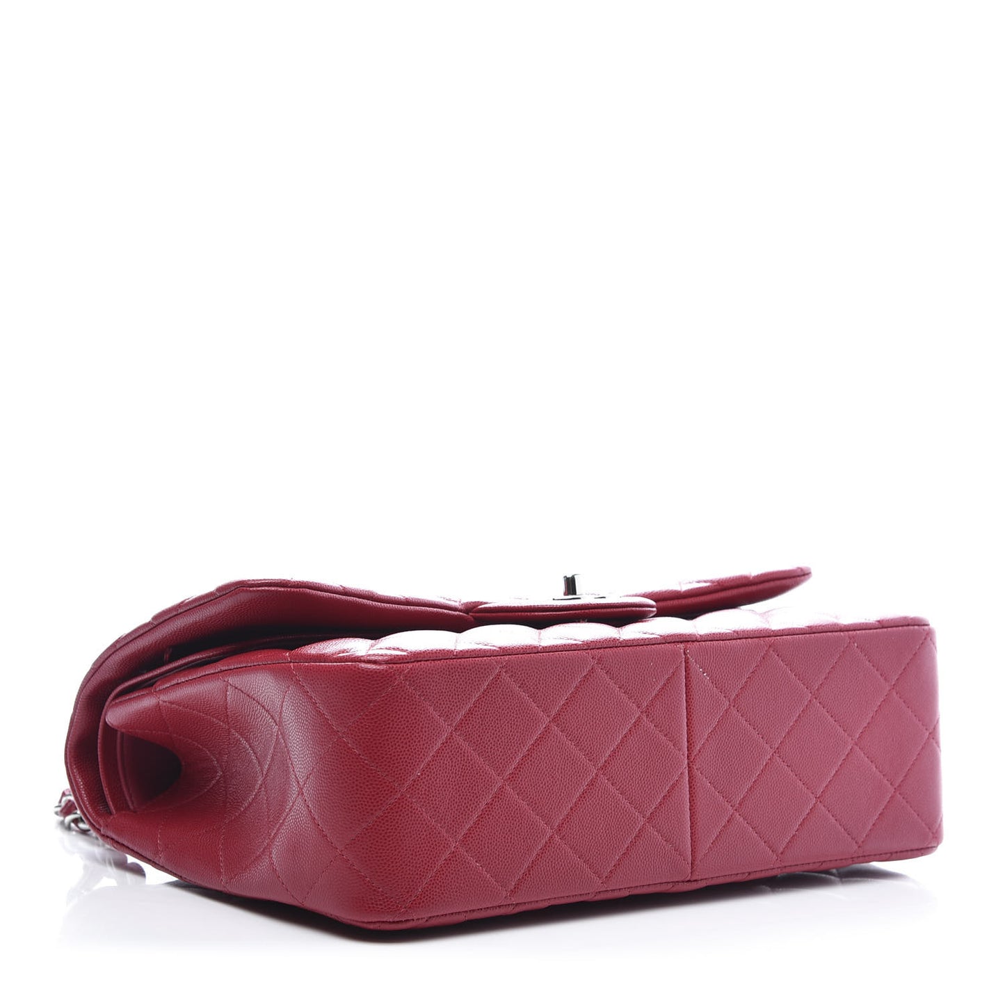 Caviar Quilted Jumbo Double Flap Red
