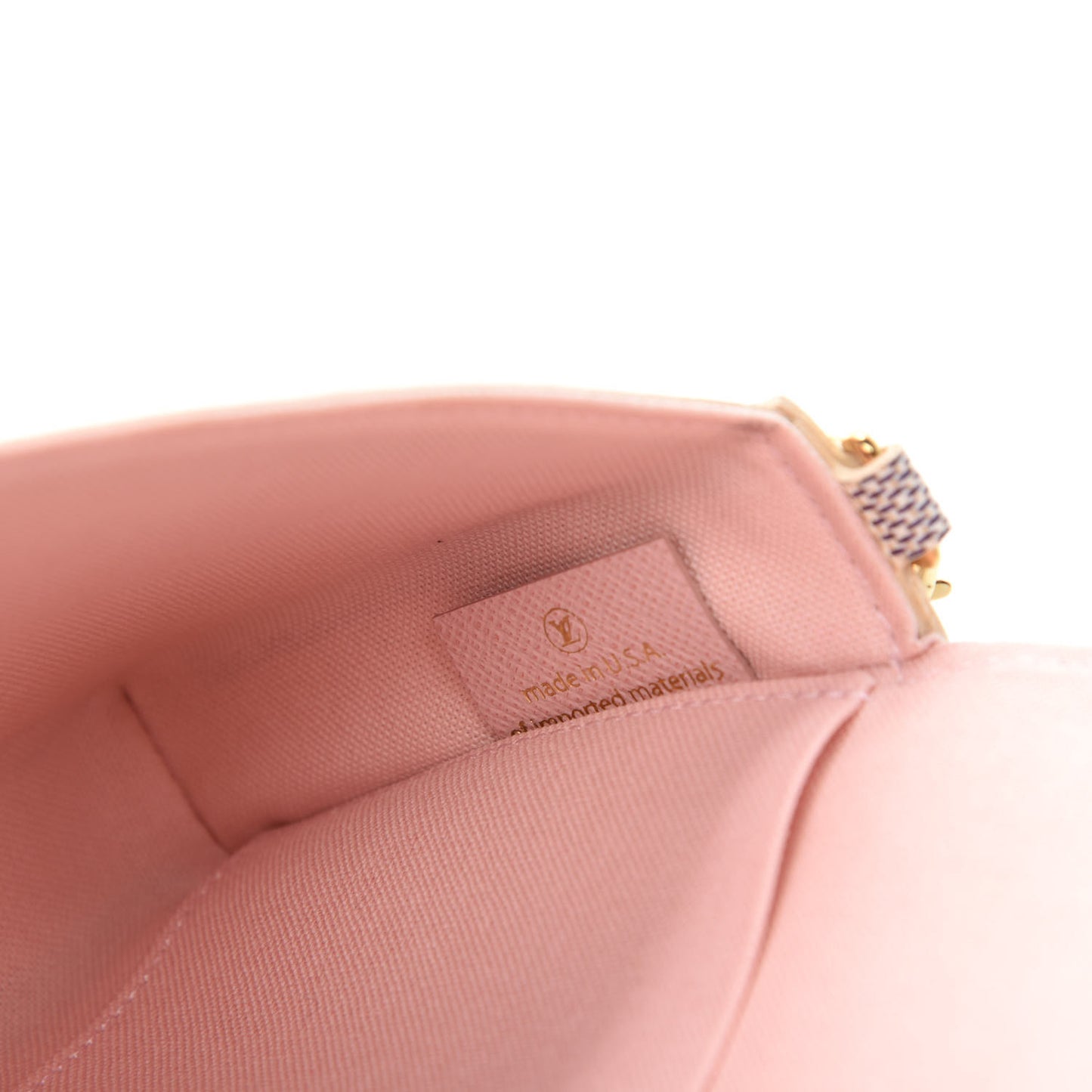 Damier Azur Pochette Felicie Chain Wallet Rose Ballerine