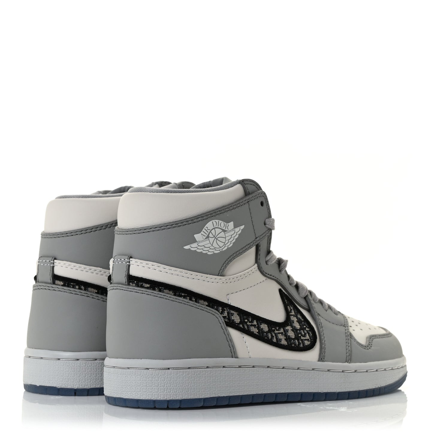 X NIKE AIR JORDAN Calfskin Mens Oblique High Sneakers 38.5 Beige White