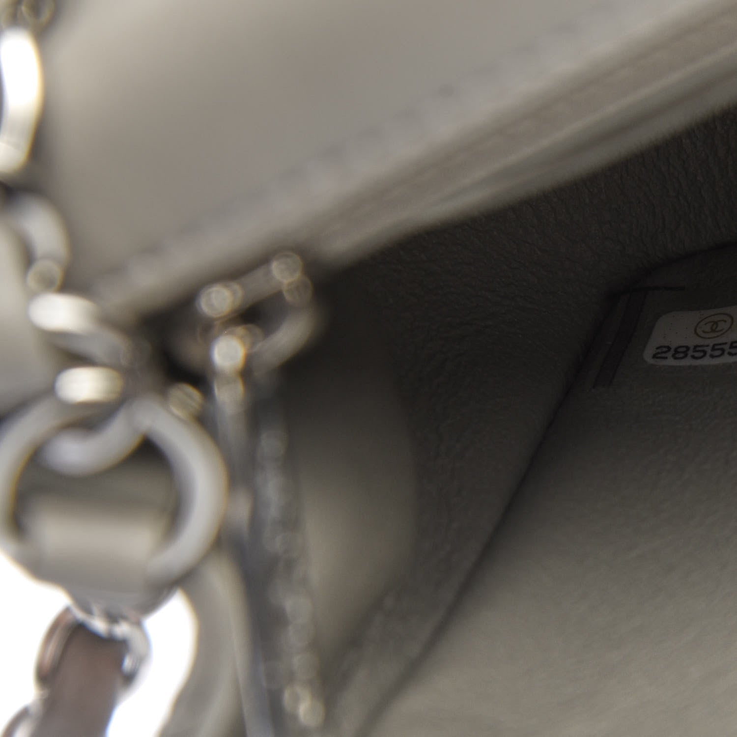 Chanel Lambskin Quilted Mini Rectangular Flap Grey 8 of 9