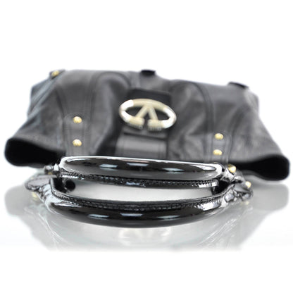 Valentino Garavani Leather Catch Hobo Black 5 of 10