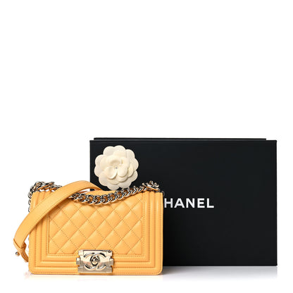 Chanel Calfskin Quilted Small Boy Flap Yellow 9 of 9