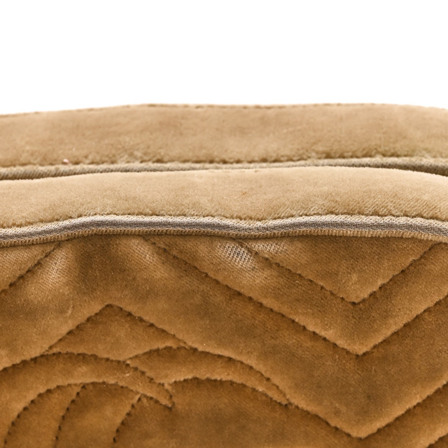 Velvet Matelasse Small GG Marmont Chain Shoulder Bag Taupe