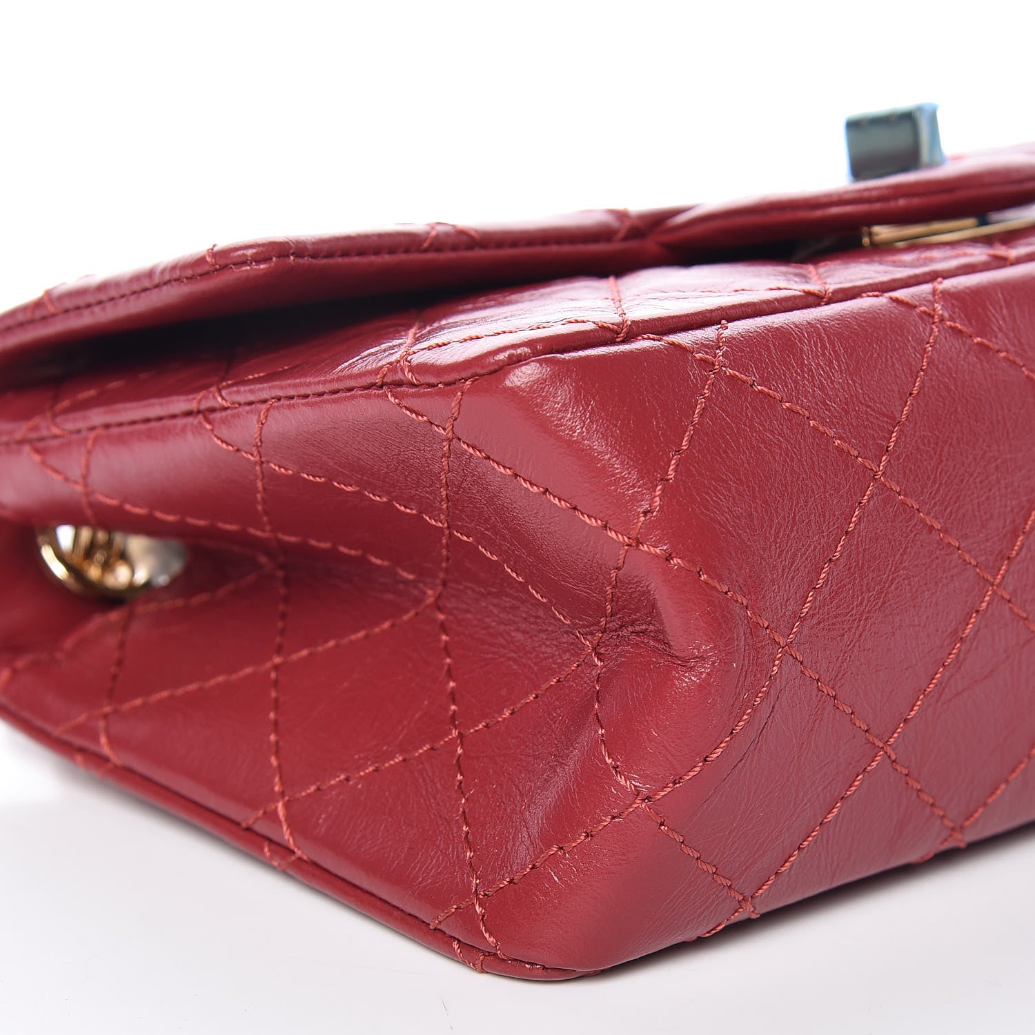 Chanel Aged Calfskin Quilted 2.55 Reissue Mini Flap Red 8 of 11