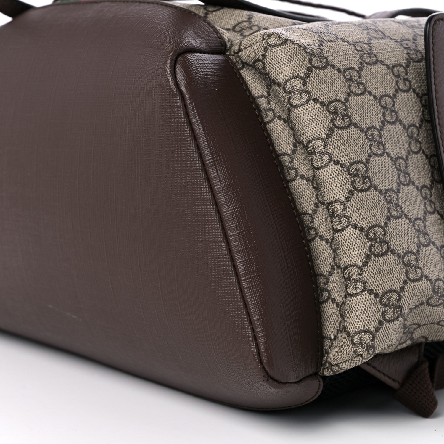 Gucci GG Supreme Monogram Medium Ophidia Double Buckle Backpack Brown 9 of 11