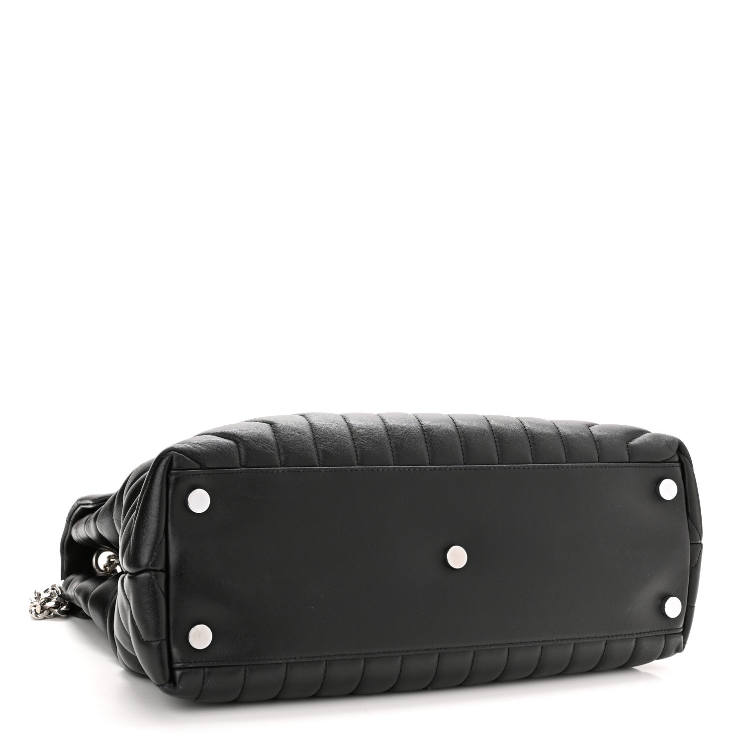 Saint Laurent Calfskin Y Quilted Monogram Large Loulou Chain Satchel Black 3 of 12