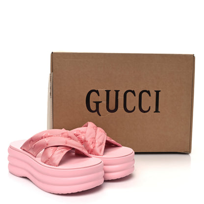 Gucci GG Nylon Platform Slide Sandals 39 Hopeful Pink 8 of 8