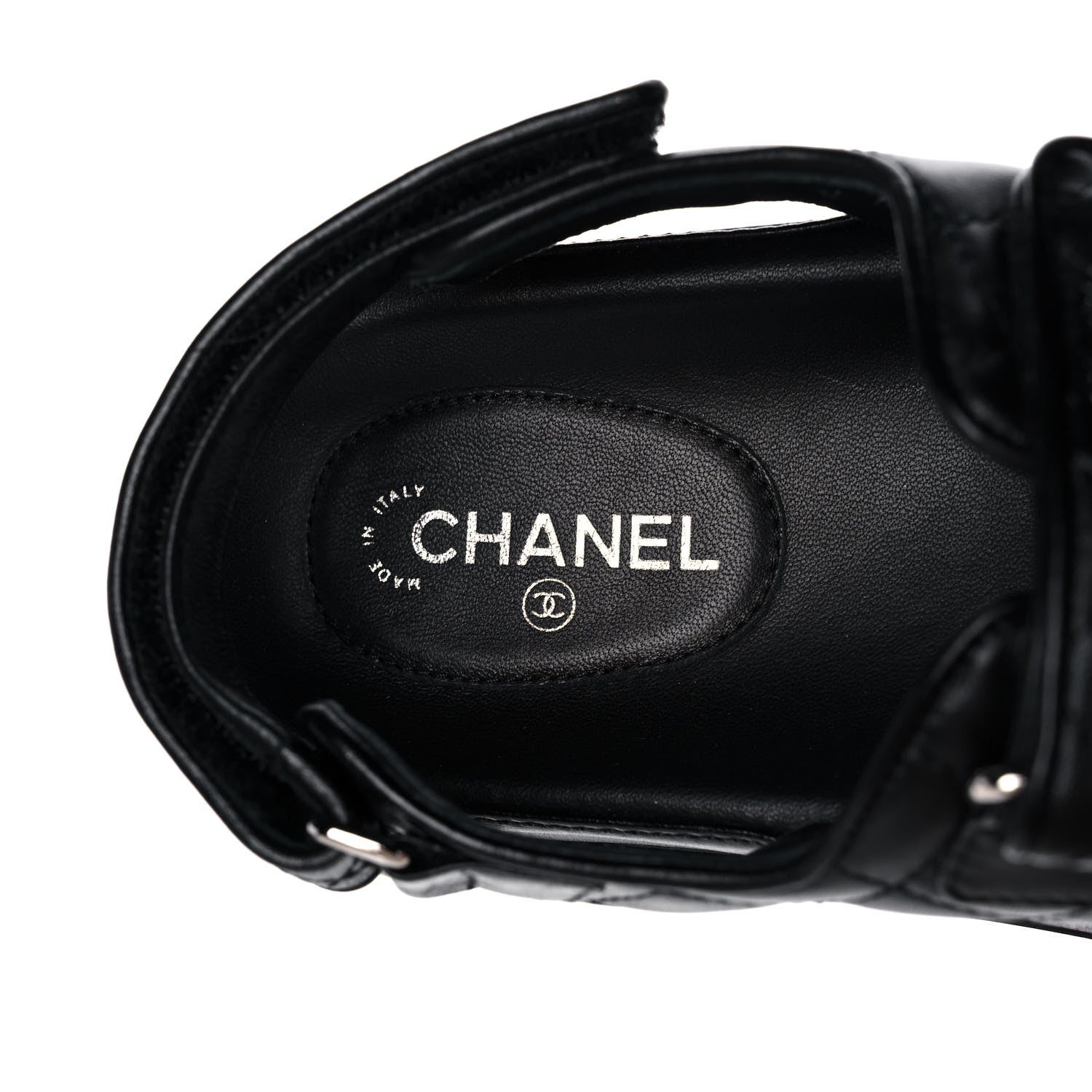 Chanel Lambskin Quilted Velcro Dad Sandals 39 So Black 7 of 10