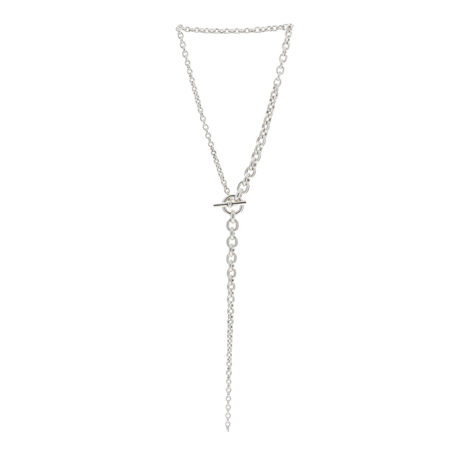 Hermes Sterling Silver Crescendo Necklace 3 of 4