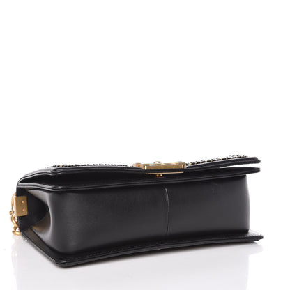 Chanel Calfskin Quilted Medium Boy Top Handle Flap Black 4 of 9