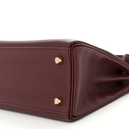 Hermes Togo Kelly Retourne 25 Bordeaux 10 of 10