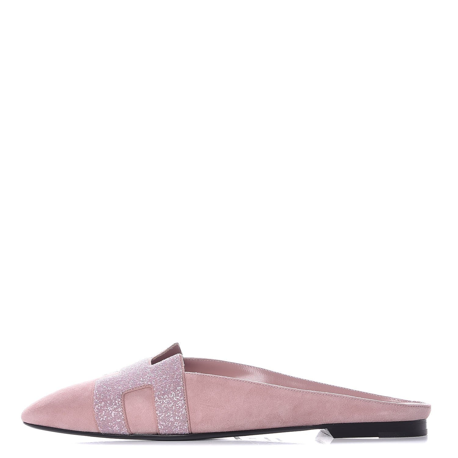 Hermes Suede Goatskin Crystal Roxane Mules 39 Rose 1 of 9