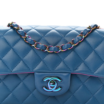 Chanel Lambskin Quilted Mini Rectangular Flap Blue Purple 8 of 11