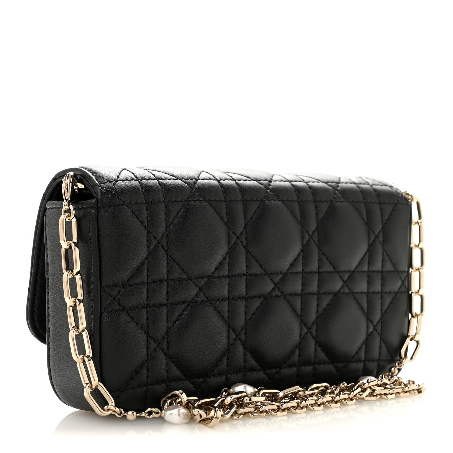 Christian Dior Lambskin Cannage Dior Talk Phone Pouch  Black 3 of 10