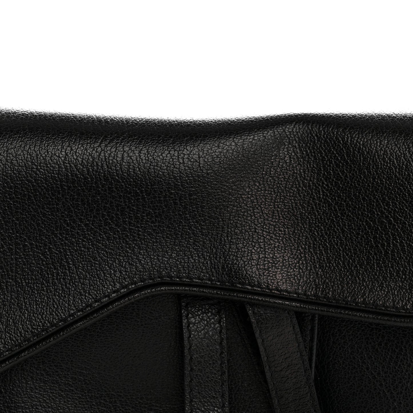 Shiny Goatskin  Saddle Bag Black