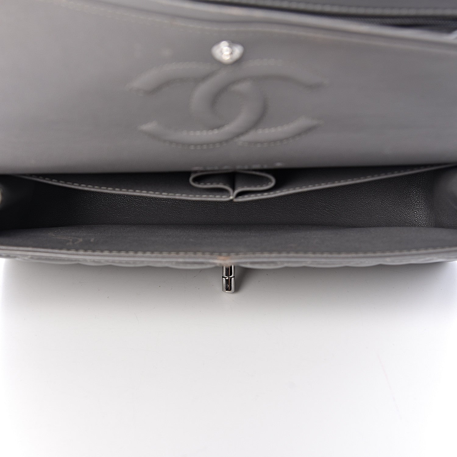 Chanel Lambskin Quilted Medium Double Flap Grey 5 of 21