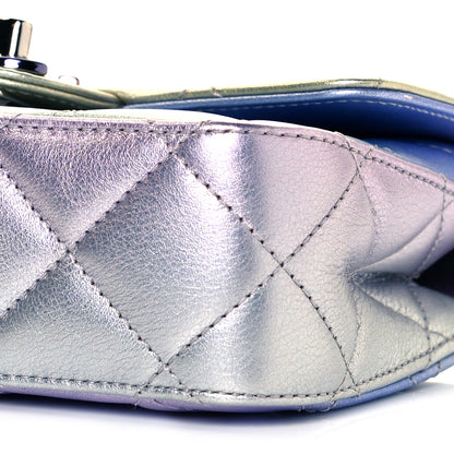Chanel Gradient Metallic Calfskin Quilted Clutch Silver Blue Yellow Purple 8 of 8