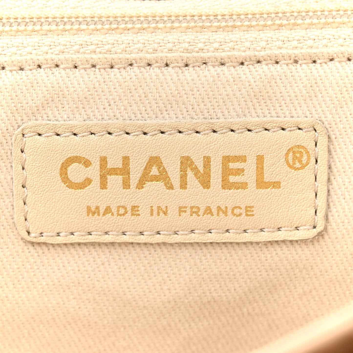 Glazed Calfskin Quilted Medium Bubble CC Flap Beige