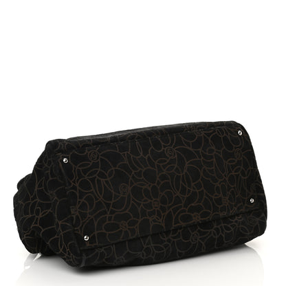 Chanel Suede Camellia Bowler Black 4 of 11