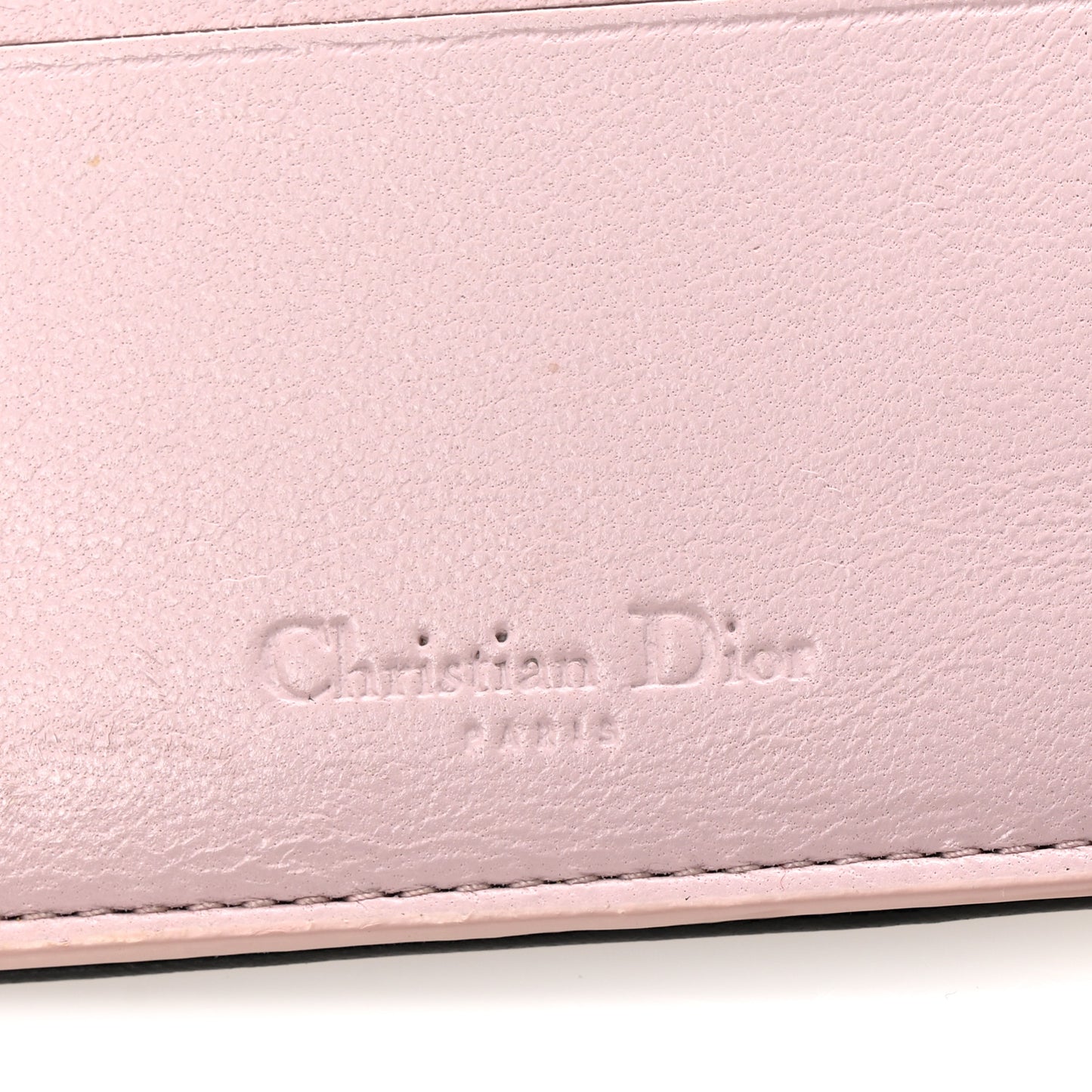 Lambskin Cannage Bi-Color Lady Dior Flap Card Holder Black Mauve Pink