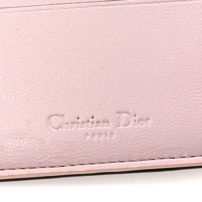 Christian Dior Lambskin Cannage Bi-Color Lady Dior Flap Card Holder Black Mauve Pink 6 of 12