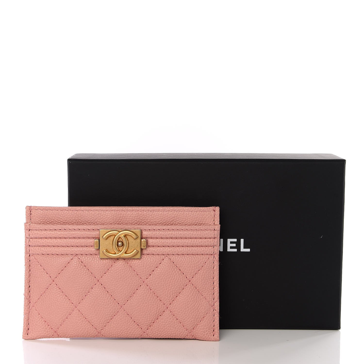 Chanel Caviar Quilted Boy Card Holder Light Pink 6 of 6