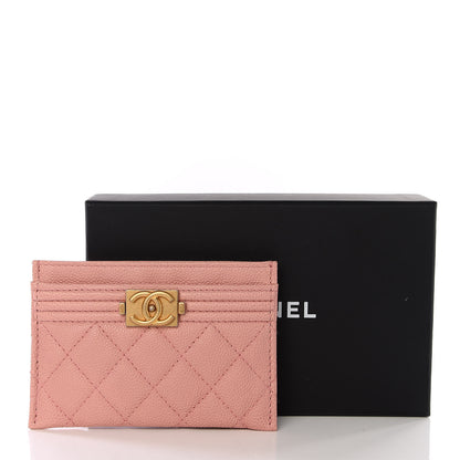 Chanel Caviar Quilted Boy Card Holder Light Pink 6 of 6
