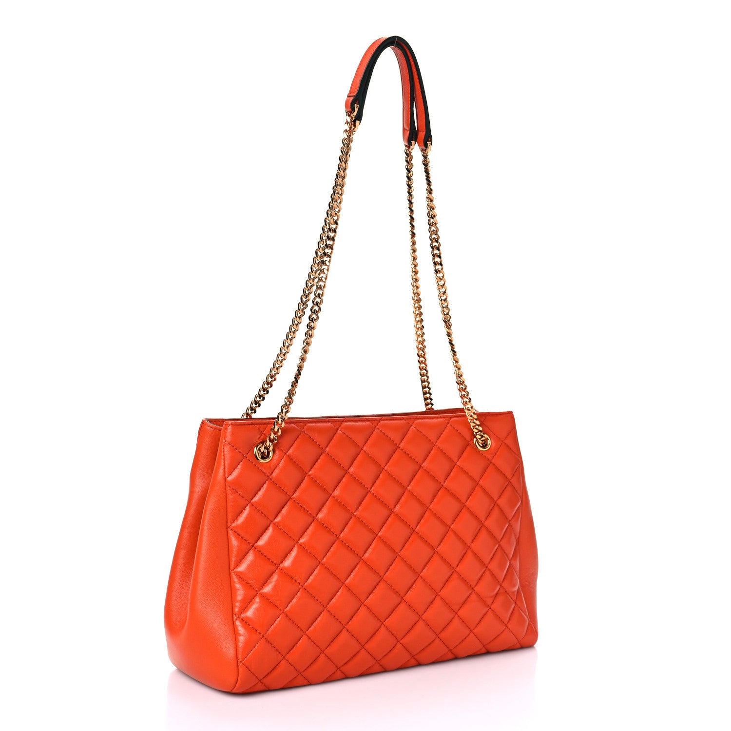 Versace Nappa Quilted Medusa Chain Shoulder Bag Orange 3 of 9