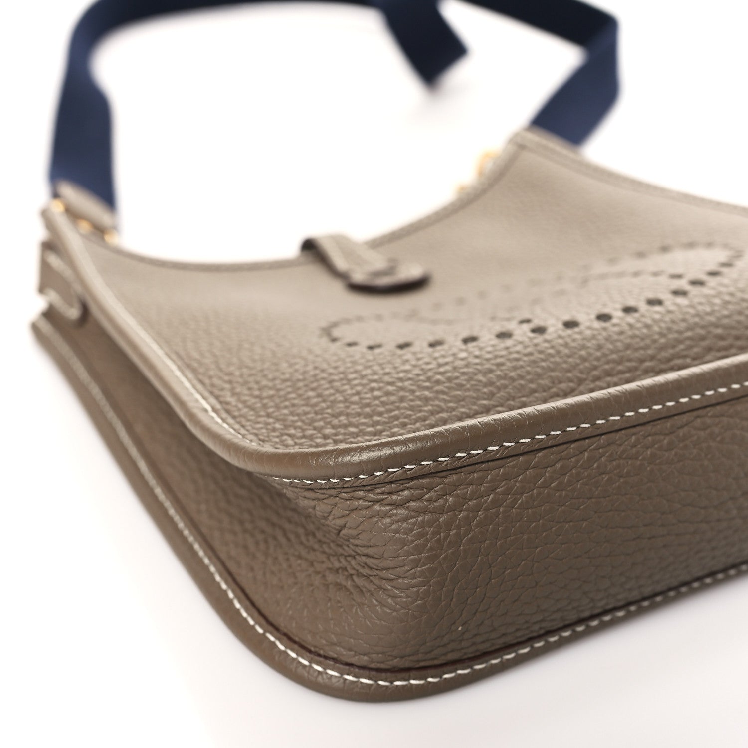 Hermes Taurillon Clemence Amazone Evelyne TPM Etoupe Bleu Indigo 8 of 10