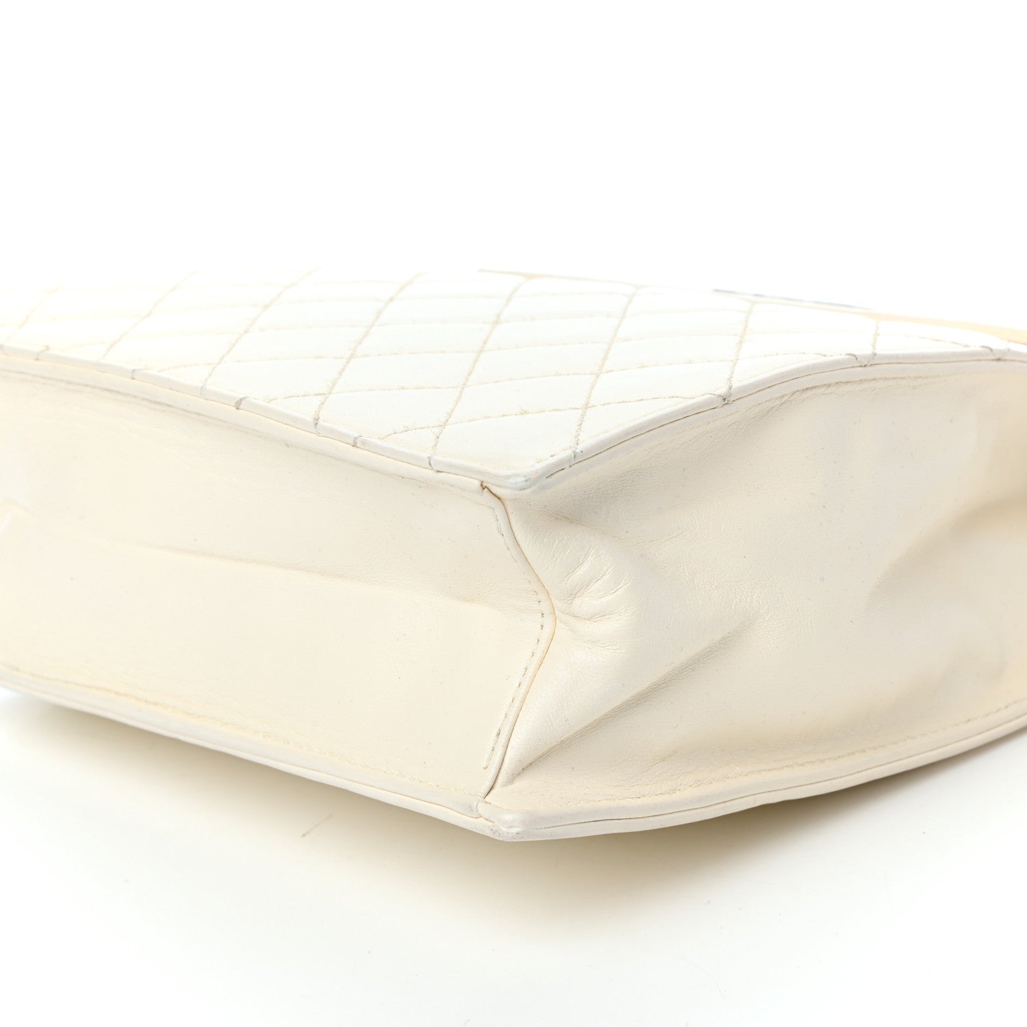 Chanel Lambskin Top Handle Logo Flap White 9 of 10