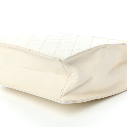 Chanel Lambskin Top Handle Logo Flap White 9 of 10