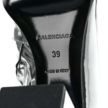 Balenciaga Miroir Calfskin Ankle Booties 39 Argent 8 of 9