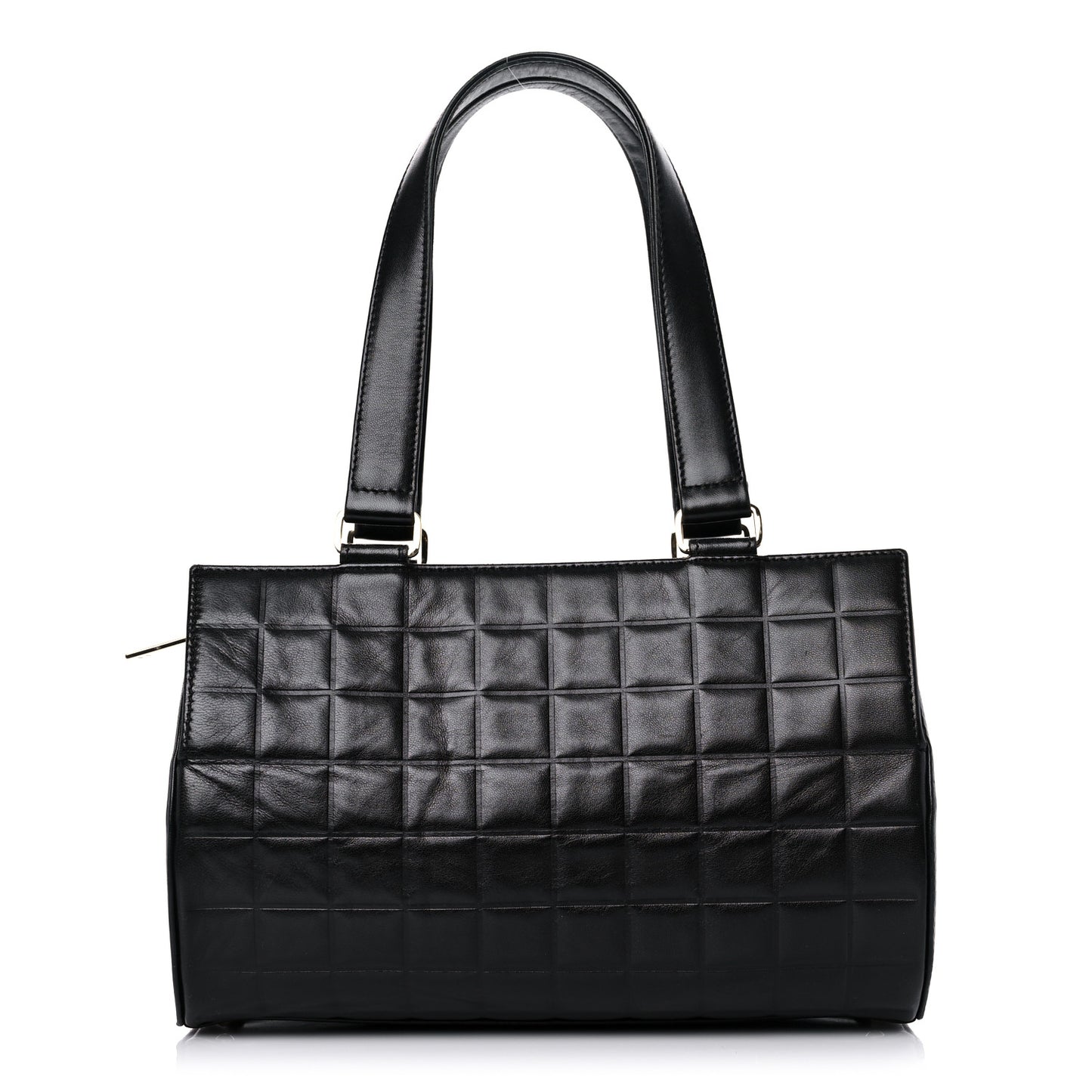 Lambskin Chocolate Bar Quilted Bag Black