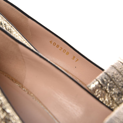 Gucci Galassia GG Marmont Fringe 50mm Loafer Pumps 37 Platino 7 of 11